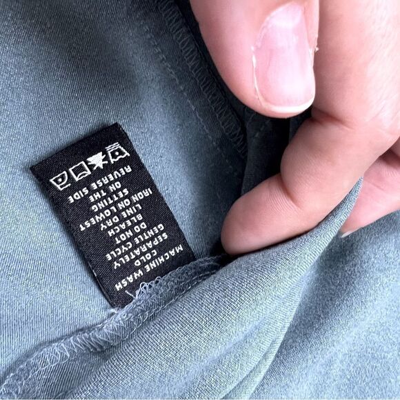 Norton Mcnaughton Light Blue Faux Suede Button Up Eyelet Detail Button Up Shirt - Picture 8 of 9